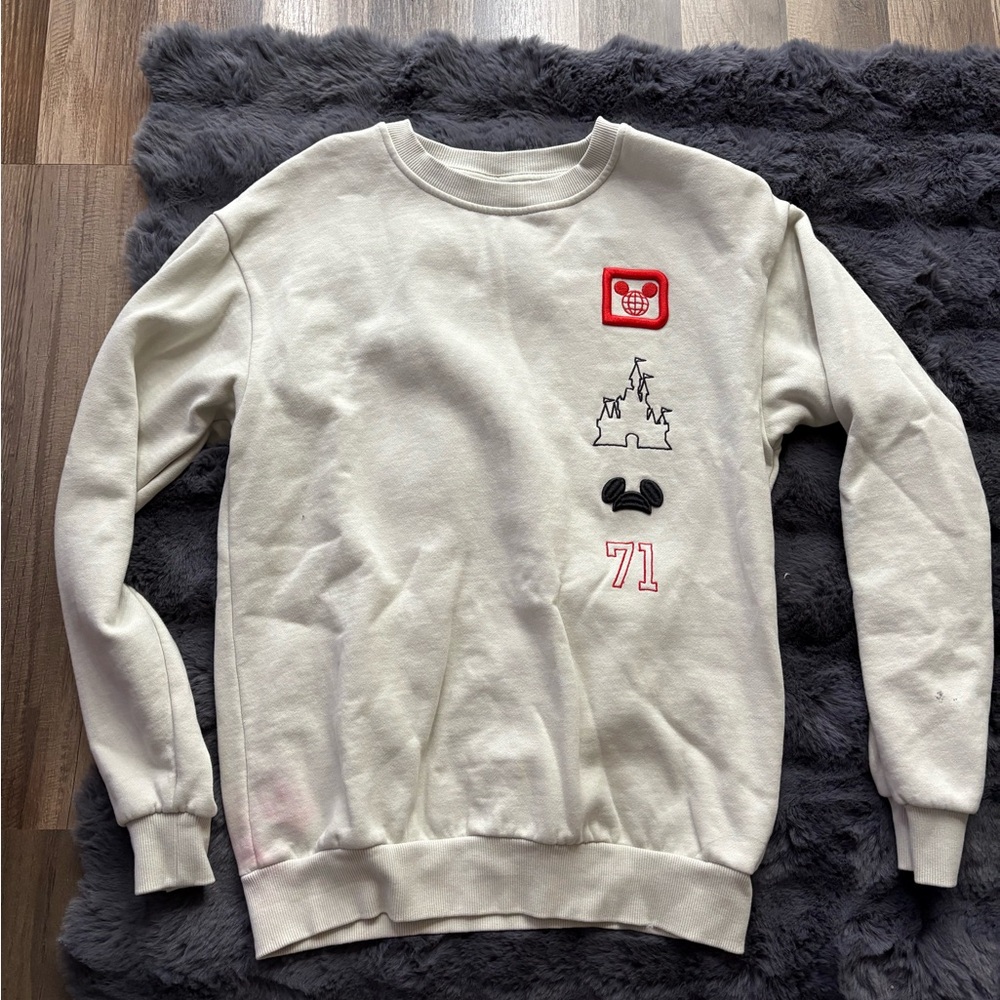 Cream Sweater with Embroidered Accents